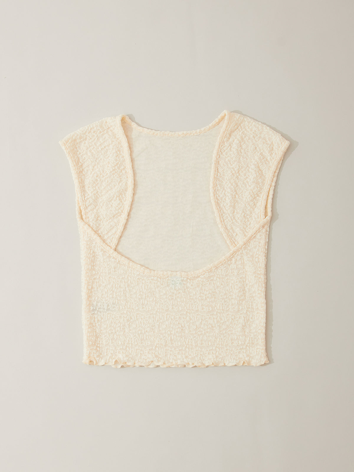 Crepe Mesh Backless Tee