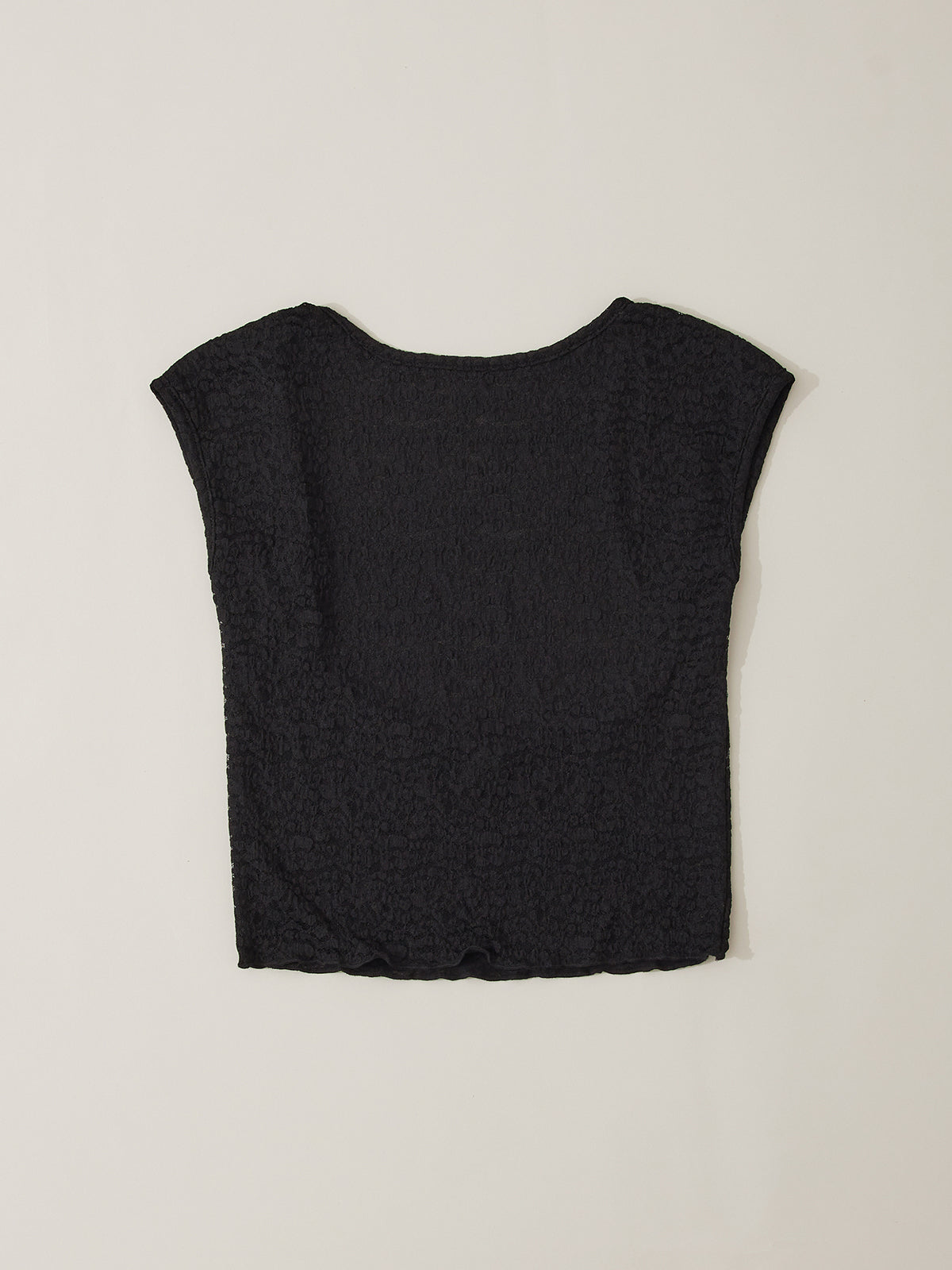 Crepe Mesh Backless Tee