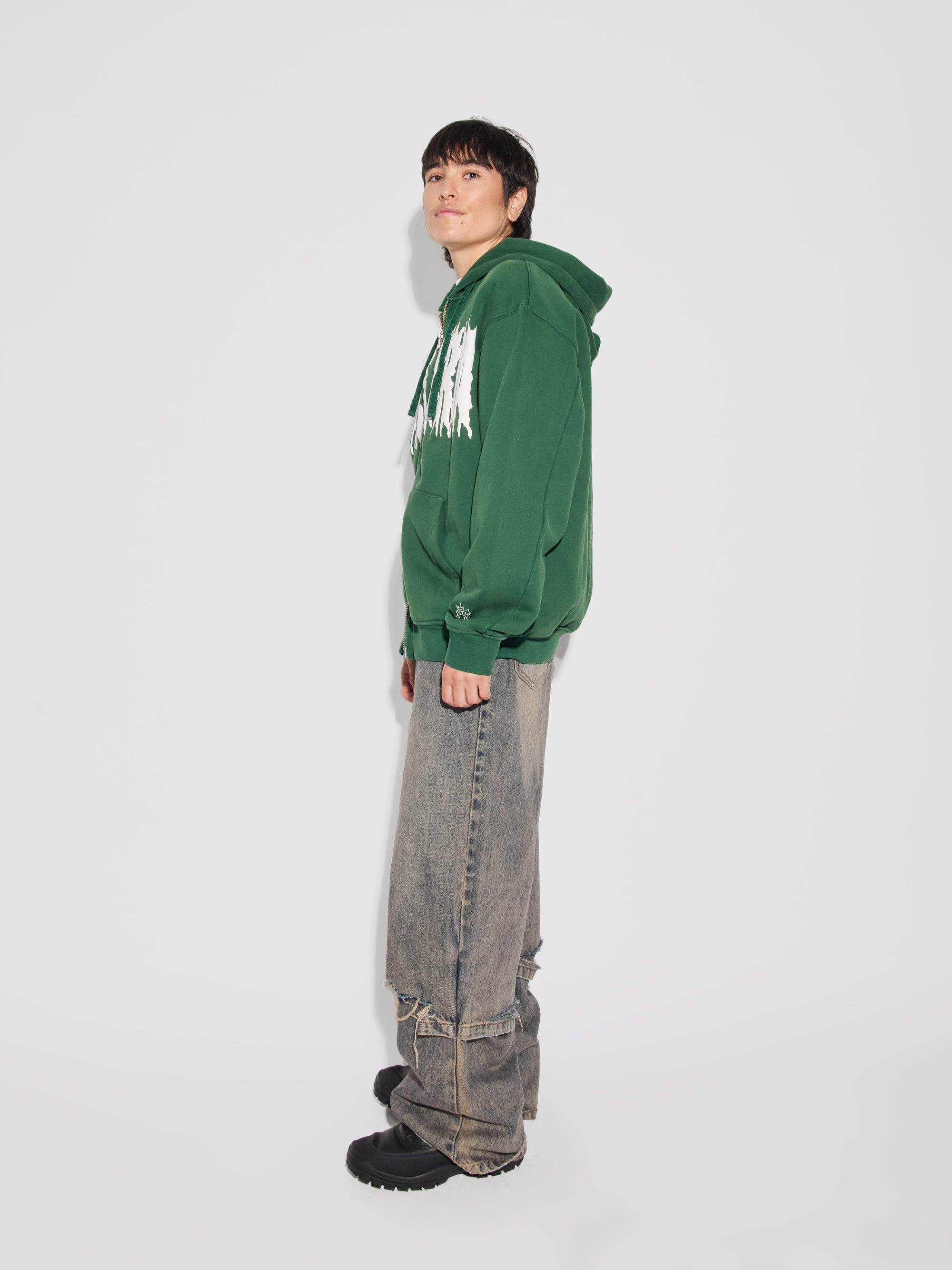 Acid Wash Layered Hybrid Jeans