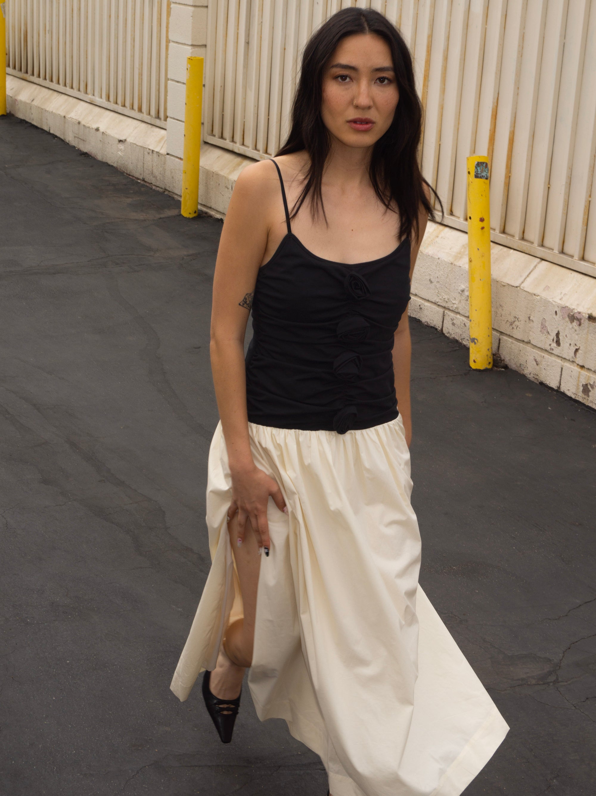 Meadow Mixed Media Midi Dress