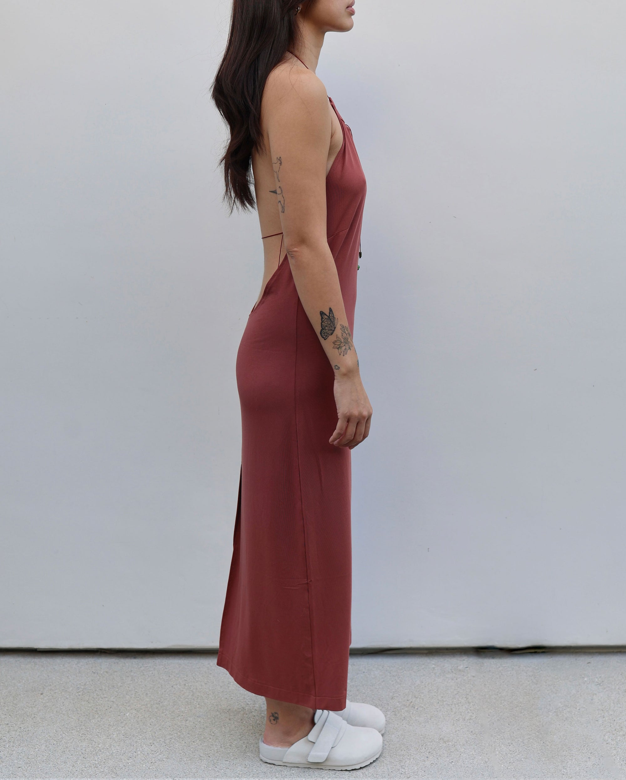 Lucky Knot Halter Neck Dress M / Burgundy Lucky Knot Halter Neck Dress M / Burgundy
