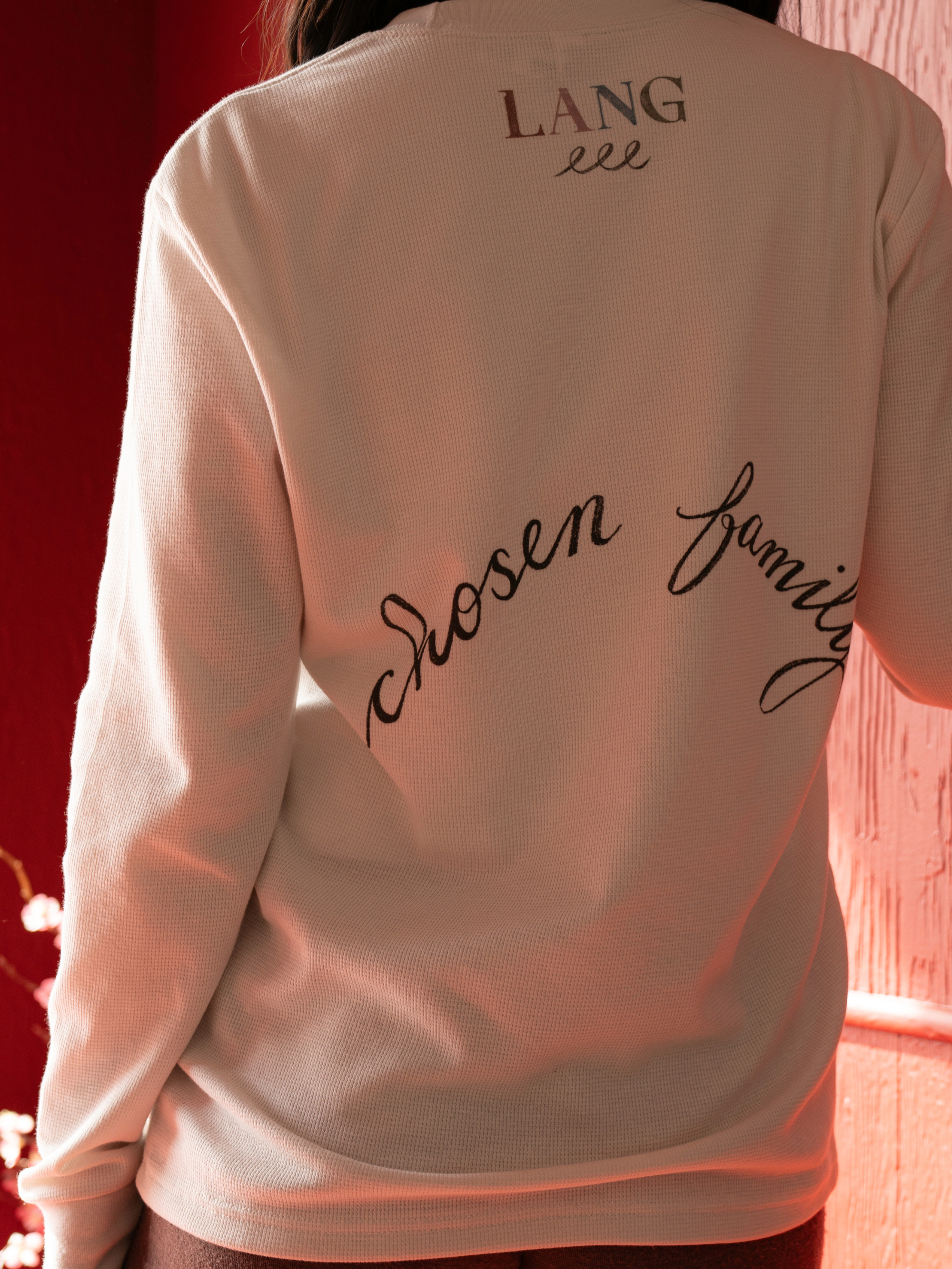 LANG x eee Studio Lunar New Year waffle long sleeve tee