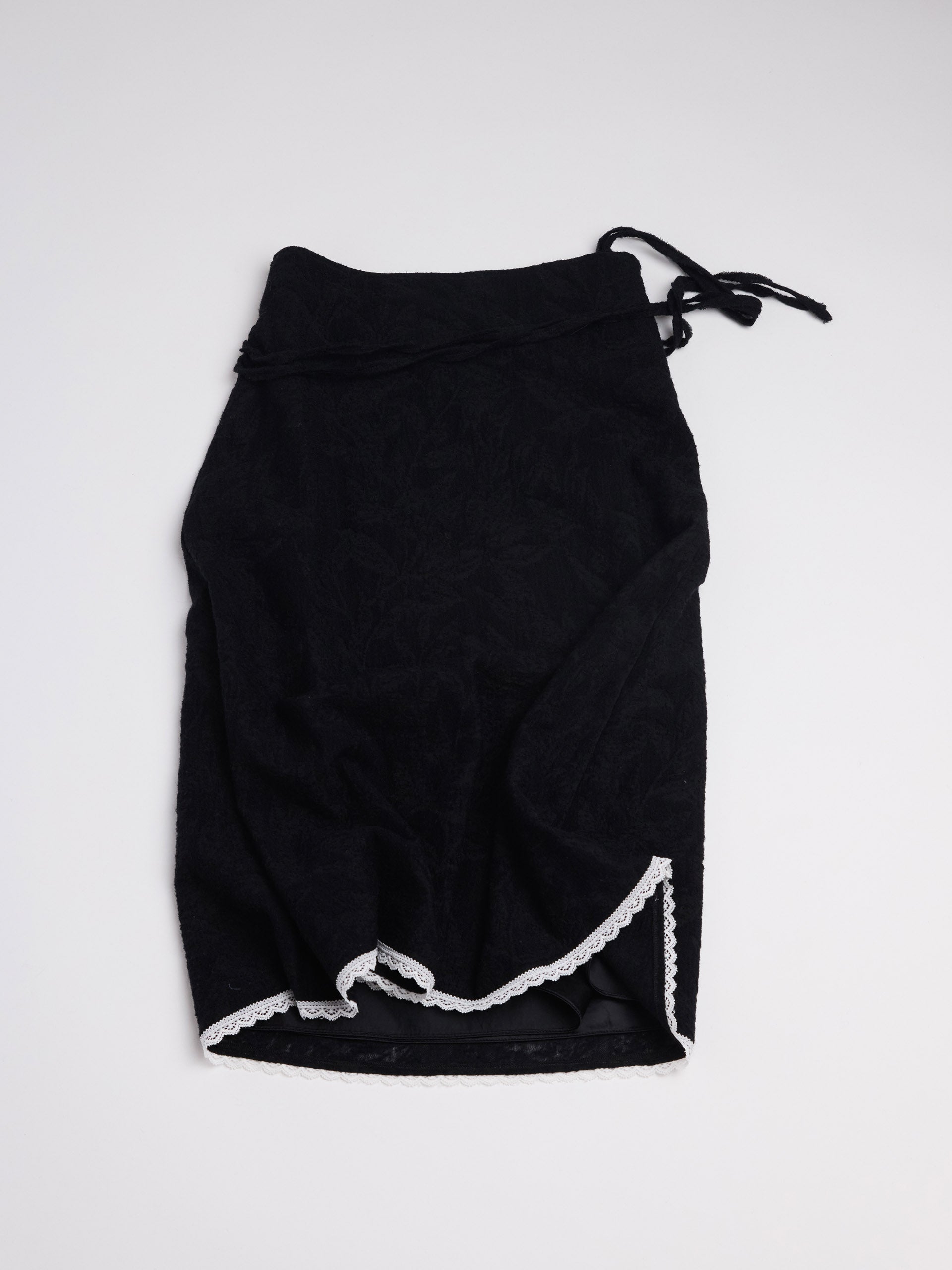 Lotus Lace Trim Mid-High Rise Midi Skirt